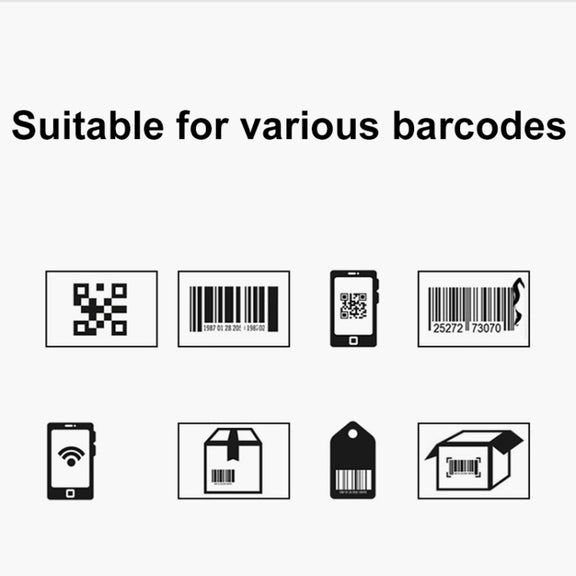 QR Code Scanner Mobile Phone Screen Supermarket Cashier Scanner, Model: Wireless