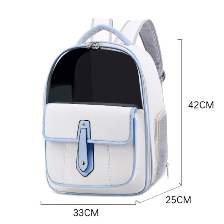 PU Pet Bag Cats And Dogs Outing Carrying Capsule Double Shoulder Backpacks(Model 6 White) - Pet Storages & Bags by PMC TechLife | Online Shopping South Africa | PMC TechLife | Buy Now Pay Later Mobicred