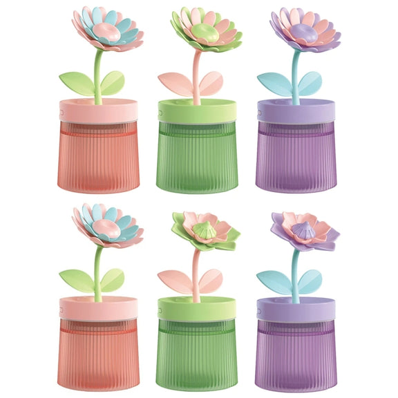 Flower Spray Hhydrating Colorful Atmosphere Light USB Aromatherapy Humidifier, Color: Sunflower Green