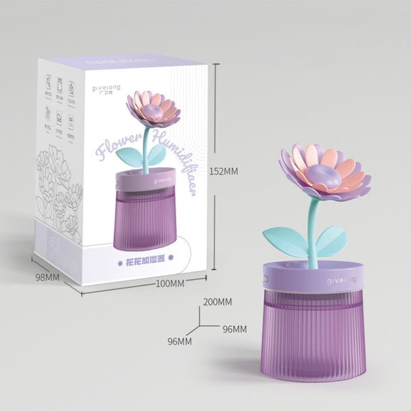 Flower Spray Hhydrating Colorful Atmosphere Light USB Aromatherapy Humidifier, Color: Sunflower Pink