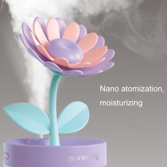 Flower Spray Hhydrating Colorful Atmosphere Light USB Aromatherapy Humidifier, Color: Sunflower Green
