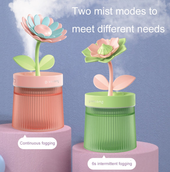Flower Spray Hhydrating Colorful Atmosphere Light USB Aromatherapy Humidifier, Color: Sunflower Pink