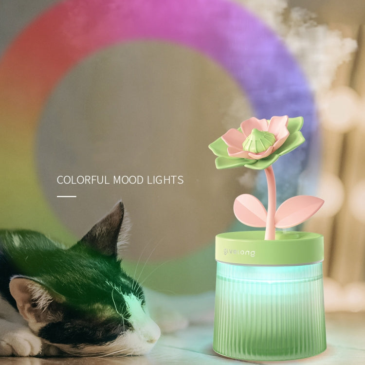 Flower Spray Hhydrating Colorful Atmosphere Light USB Aromatherapy Humidifier, Color: Sunflower Pink