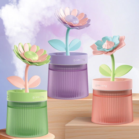 Flower Spray Hhydrating Colorful Atmosphere Light USB Aromatherapy Humidifier, Color: Sunflower Pink