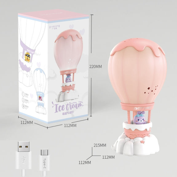 Cartoon Balloon Shape USB Charging Eye Protection LED Night Light Bedroom Reading Table Lamp, Color: Blue