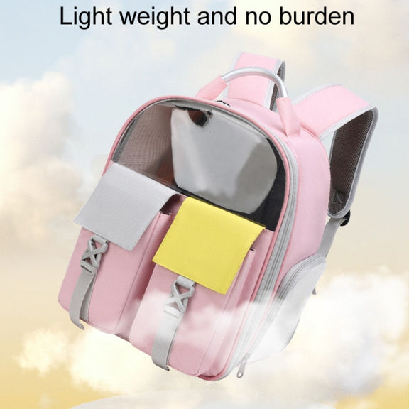 Pets Colorful Double Shoulder Bag Cats And Dogs Outing Carrying Capsule Backpacks(Model 6 Black)
