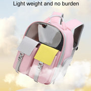 Pets Colorful Double Shoulder Bag Cats And Dogs Outing Carrying Capsule Backpacks(Model 6 Blue)