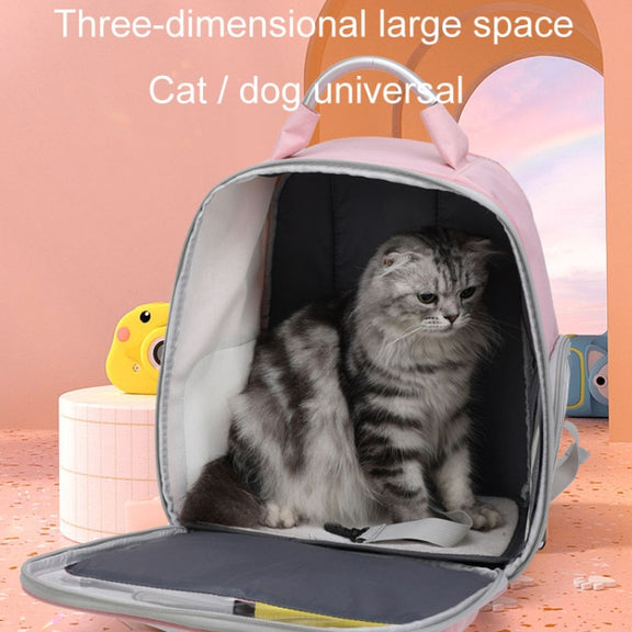 Pets Colorful Double Shoulder Bag Cats And Dogs Outing Carrying Capsule Backpacks(Model 6 Black)