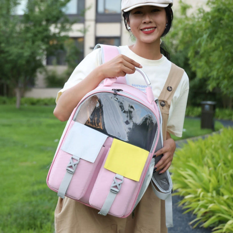 Pets Colorful Double Shoulder Bag Cats And Dogs Outing Carrying Capsule Backpacks(Model 6 Pink) - Pet Bags by PMC TechLife | Online Shopping South Africa | PMC TechLife | Buy Now Pay Later Mobicred