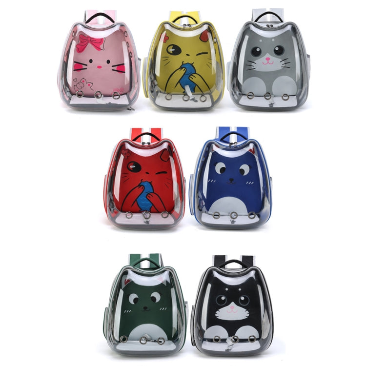 Cartoon Pattern Cat Transparent Pet Bag Space Capsule Portable Pet Backpack, Color: Pink - free shipping - PMC TechLife - Order now!