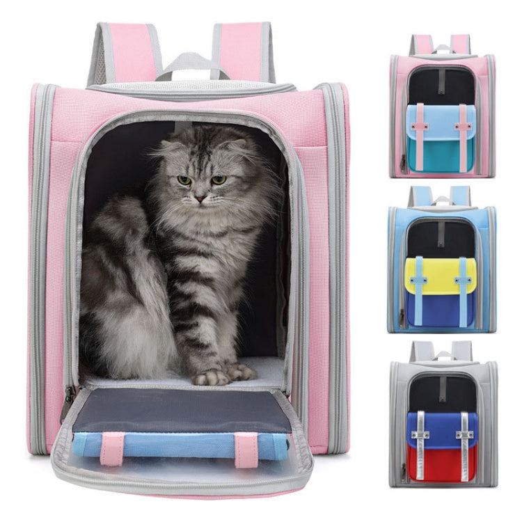 Square Foldable Cats Backpack Pets Outdoor Portable Double Shoulder Bag(Model 8 Gray) - Pet Bags by PMC TechLife | Online Shopping South Africa | PMC TechLife | Buy Now Pay Later Mobicred