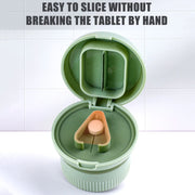 Portable 4 In 1 Mini Pill Box Multifunctional Cutting And Dispensing Device(Green)