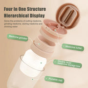 Portable 4 In 1 Mini Pill Box Multifunctional Cutting And Dispensing Device(Green)
