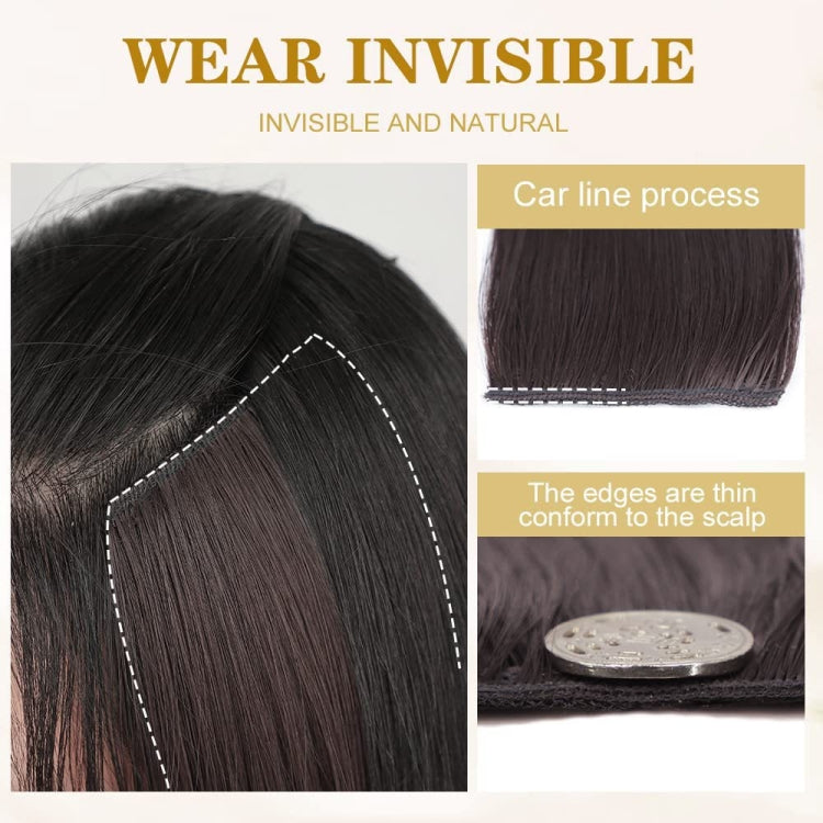 Invisible Pad Hair Roots Both Sides Puffy Wig Piece Faux Hair Extension Pad Hair Piece, Color: 30cm Dark Brown
