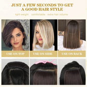 Invisible Pad Hair Roots Both Sides Puffy Wig Piece Faux Hair Extension Pad Hair Piece, Color: 30cm Natural Black