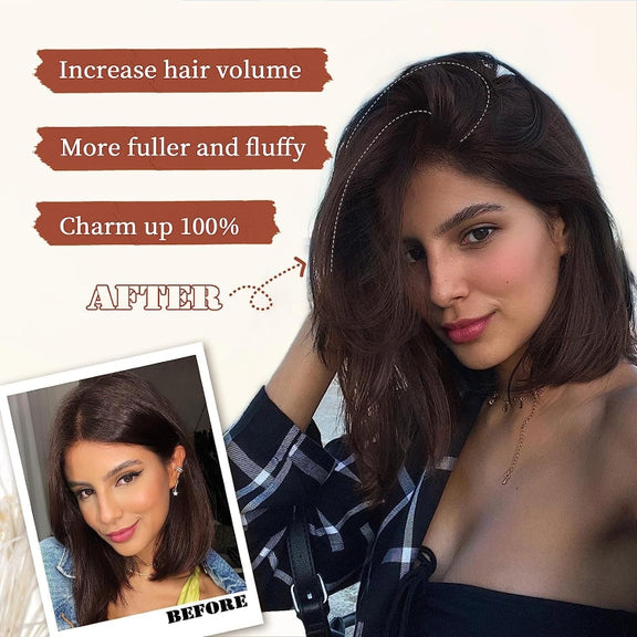 Invisible Pad Hair Roots Both Sides Puffy Wig Piece Faux Hair Extension Pad Hair Piece, Color: 20cm Light Brown