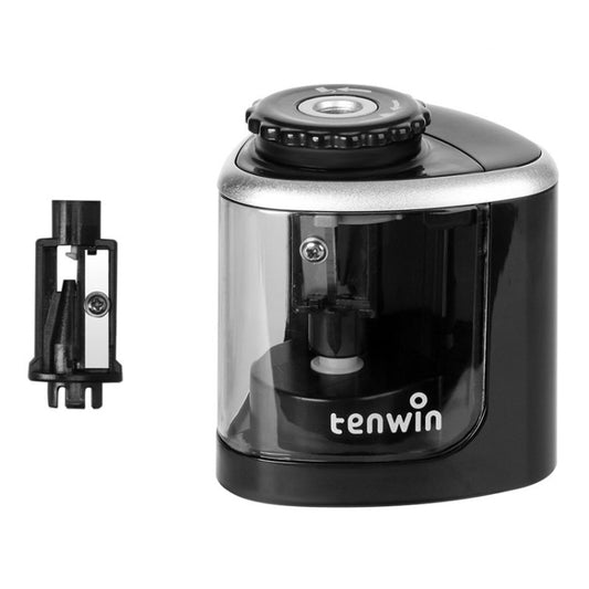 TENWIN Electrical Pencil Sharpener Student Stationery Semi-Automatic Sharpeners Battery Model(Black) - Pencil Sharpener by TENWIN | Online Shopping South Africa | PMC Jewellery | Buy Now Pay Later Mobicred
