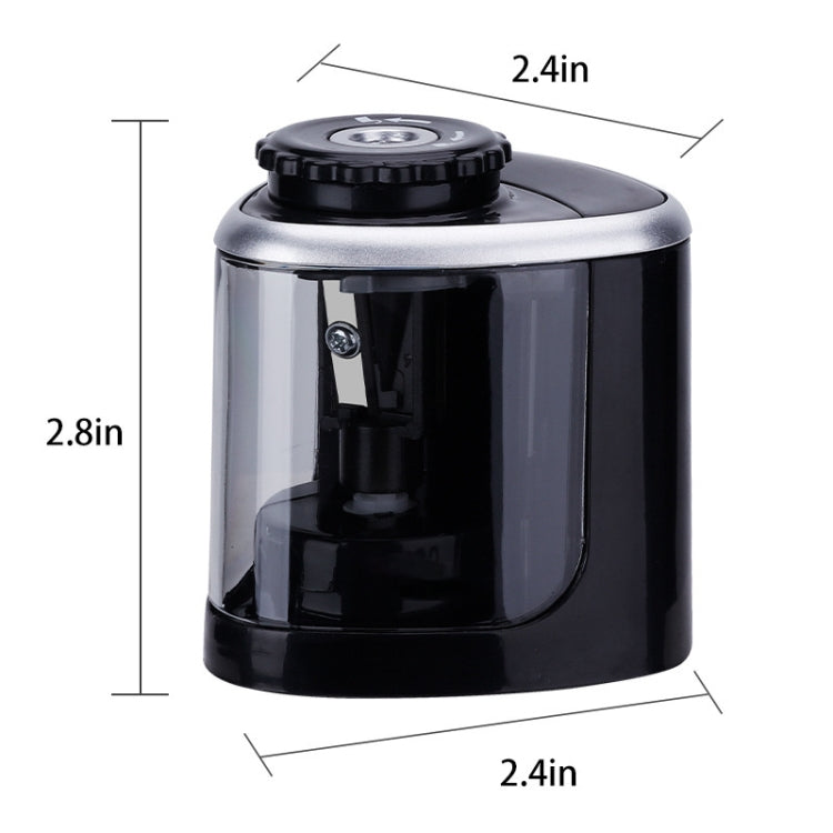 TENWIN Electrical Pencil Sharpener Student Stationery Semi-Automatic Sharpeners Battery Model(Black)