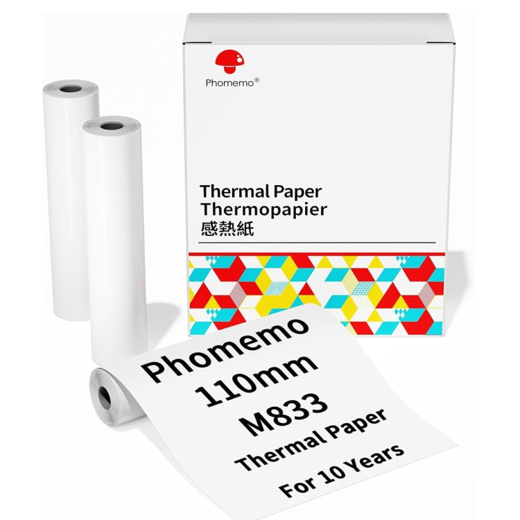 Phomemo 3rolls /Box 110mm Writing Quick-Drying Thermal Paper 10-Year Long-Lasting For M832 / M833 / M834 / M835 Printer - Printer Accessories by PMC TechLife | Online Shopping South Africa | PMC TechLife | Buy Now Pay Later Mobicred