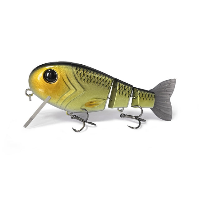 With Tongue Plate 3 Section Bionic Fish Lua Sea Fishing Freshwater Universal Floating Fake Bait(LK088-02)