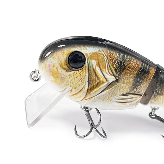 With Tongue Plate 3 Section Bionic Fish Lua Sea Fishing Freshwater Universal Floating Fake Bait(LK088-04)