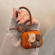 For AirPods Pro Cartoon 3D Coffee Bear Headphones Case Protective Shell Cover