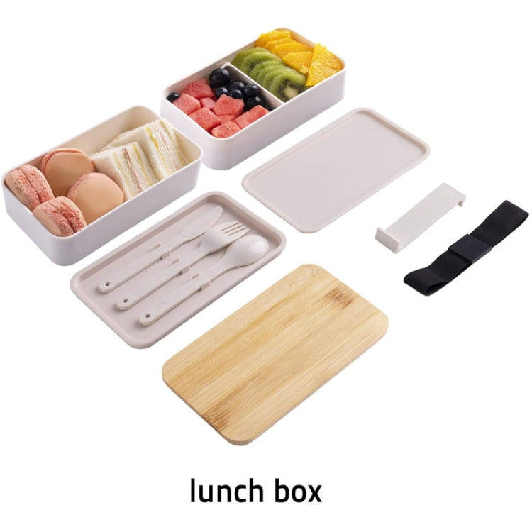 1200ml Portable Compartment Insulated Double Layer Lunch Box Microwavable Plastic Food Container, Color: With Insulation Bag White - Cutlery Sets by PMC TechLife | Online Shopping South Africa | PMC TechLife