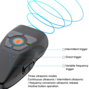 Dual Ultrasonic Repeller Pet Stop Barker With Mobile Power Supply Flashing Lighting Horn Function(Black)