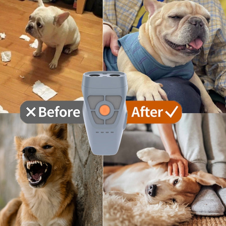 Dual Ultrasonic Repeller Pet Stop Barker With Mobile Power Supply Flashing Lighting Horn Function(Black) - Training Aids by PMC TechLife | Online Shopping South Africa | PMC TechLife | Buy Now Pay Later Mobicred