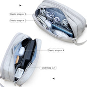 SM09 Double-layer Large Capacity Digital Accessories Storage Bag, Color: Gray
