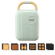 7 In 1 YIDPU Multifunctional Family Breakfast Maker Light Diet Sandwich Waffle Baker, CN Plug(Green)