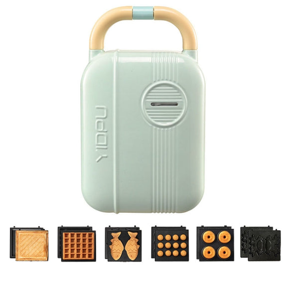7 In 1 YIDPU Multifunctional Family Breakfast Maker Light Diet Sandwich Waffle Baker, CN Plug(Green)