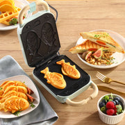 3 In 1 YIDPU Multifunctional Family Breakfast Maker Light Diet Sandwich Waffle Baker, CN Plug(Green)