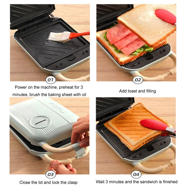 5 In 1 YIDPU Multifunctional Family Breakfast Maker Light Diet Sandwich Waffle Baker, CN Plug(Pink)