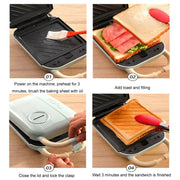 5 In 1 YIDPU Multifunctional Family Breakfast Maker Light Diet Sandwich Waffle Baker, CN Plug(Green)