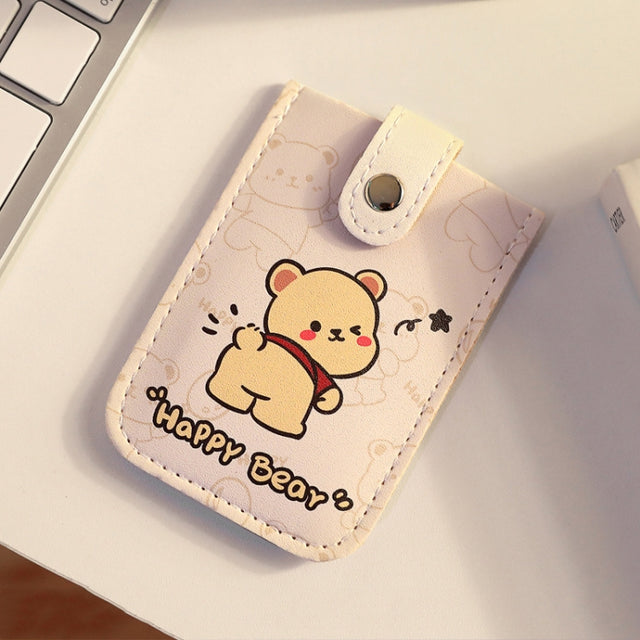 Pull-out Multi-card Slot ID Card Holder  Large Capacity Cartoon Card Bag, Color: Bear