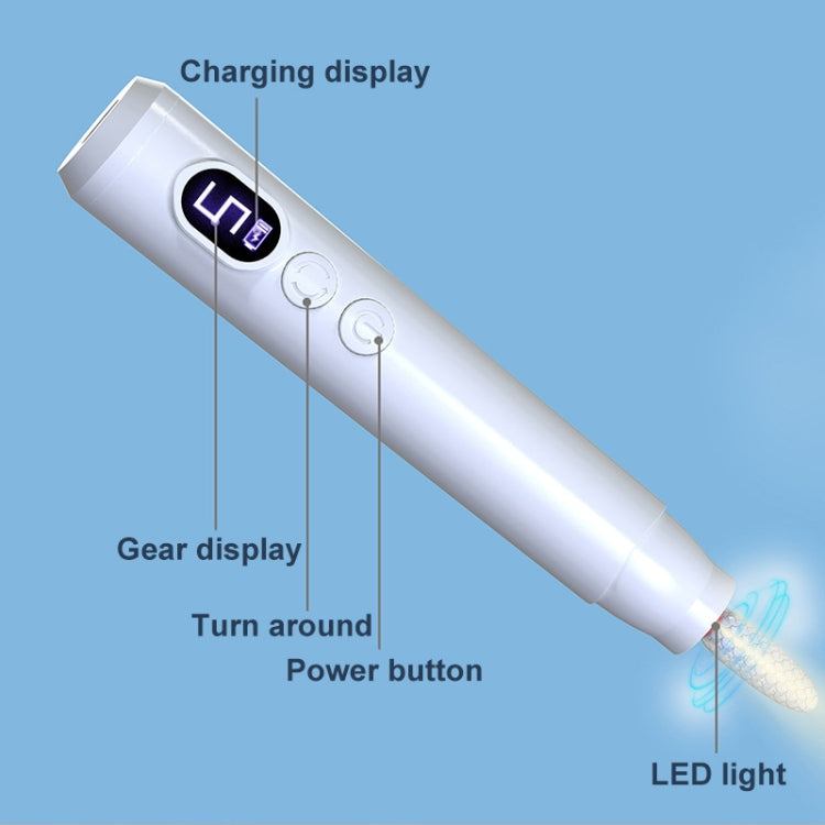 HX-10 LED Digital Display Multifunctional Nail Polisher Polishing and Exfoliating Manicure Tools(White) - Grinding Tools & Accessories by PMC TechLife | Online Shopping South Africa | PMC TechLife | Buy Now Pay Later Mobicred