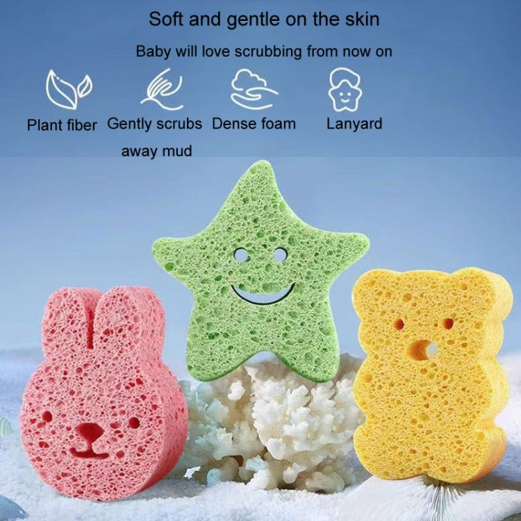 Baby Bathing Wood Pulp Sponge Cute Cartoon Soft Bath Sponge Bath Scrubber, Model: Little Star - Bath Brushes & Sponges by PMC Jewellery | Online Shopping South Africa | PMC Jewellery | Buy Now Pay Later Mobicred