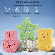 Baby Bathing Wood Pulp Sponge Cute Cartoon Soft Bath Sponge Bath Scrubber, Model: Little Star