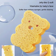 Baby Bathing Wood Pulp Sponge Cute Cartoon Soft Bath Sponge Bath Scrubber, Model: Bunny