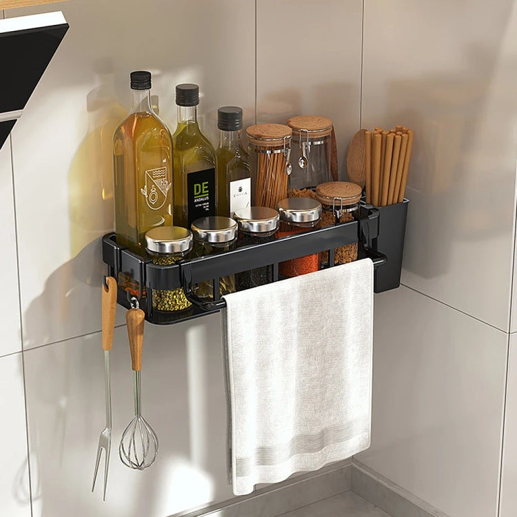 Wall-mounted Kitchen and Bathroom Storage Rack with 4 Hooks, Spec: Shelf + Pole+Cup - Shelf by PMC TechLife | Online Shopping South Africa | PMC TechLife