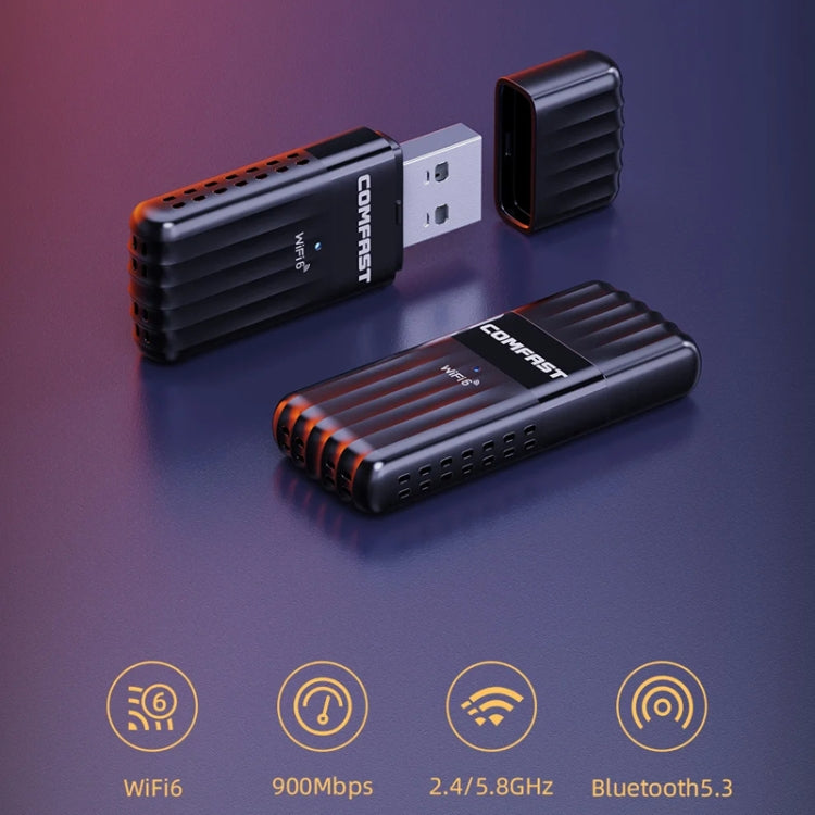 COMFAST CF-943AX WiFi6 USB Adapter AX900 Bluetooth 5.3 2.4G / 5.8G Wireless Network Card - free shipping - PMC Jewellery - Order now!
