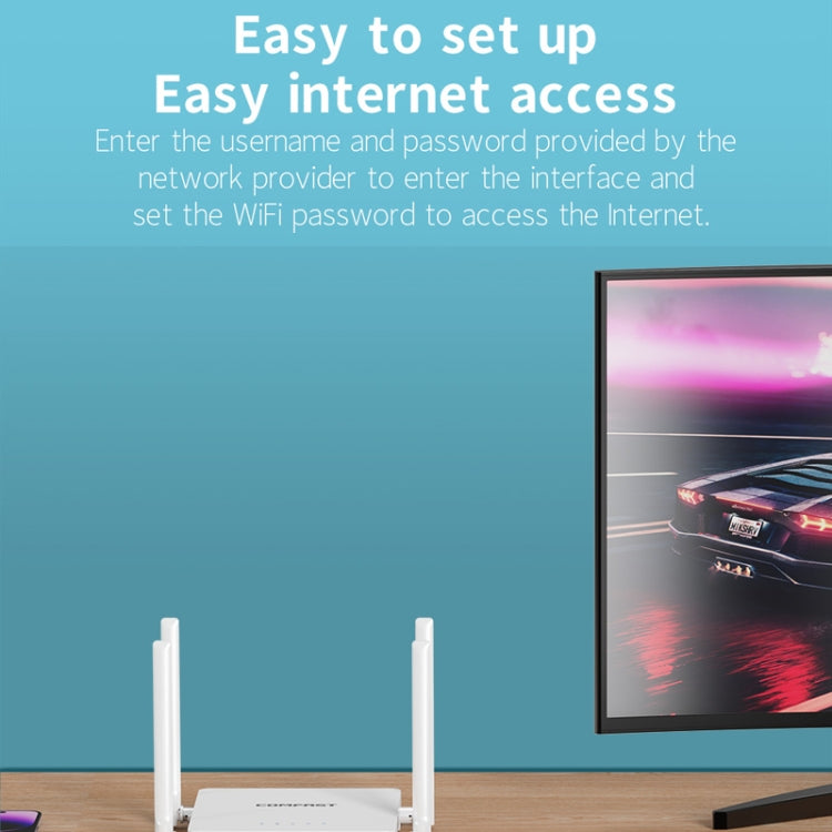 COMFAST CF-N1 V2  300Mbps WIFI4 Wireless Router With 1 Wan + 4 Lan RJ45 Ports,EU Plug - free shipping - PMC Jewellery - Order now!