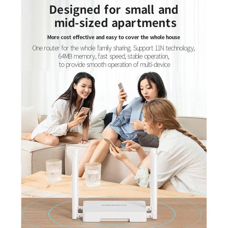 COMFAST CF-N1 V2  300Mbps WIFI4 Wireless Router With 1 Wan + 4 Lan RJ45 Ports,EU Plug
