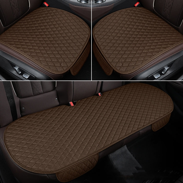 Non-Slip Rhombus Imitation Linen Car Seat Cushion, Color: Brown Front Row - Seat Accessories by PMC TechLife | Online Shopping South Africa | PMC TechLife | Buy Now Pay Later Mobicred