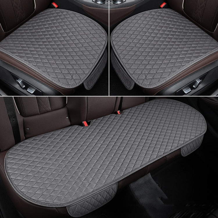 Non-Slip Rhombus Imitation Linen Car Seat Cushion, Color: Gray Back Row - Seat Accessories by PMC TechLife | Online Shopping South Africa | PMC TechLife | Buy Now Pay Later Mobicred
