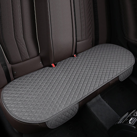 Non-Slip Rhombus Imitation Linen Car Seat Cushion, Color: Gray Back Row