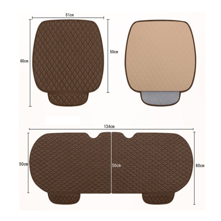 Non-Slip Rhombus Imitation Linen Car Seat Cushion, Color: Black Front Row - Seat Accessories by PMC TechLife | Online Shopping South Africa | PMC TechLife | Buy Now Pay Later Mobicred
