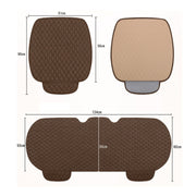 Non-Slip Rhombus Imitation Linen Car Seat Cushion, Color: Brown Front Row