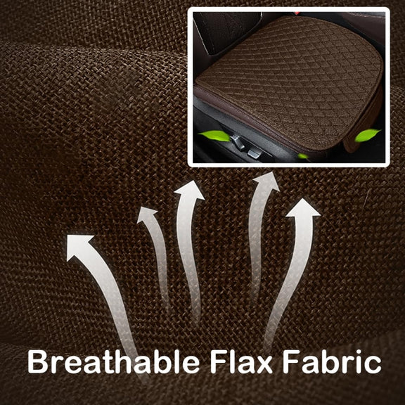 Non-Slip Rhombus Imitation Linen Car Seat Cushion, Color: Brown Back Row